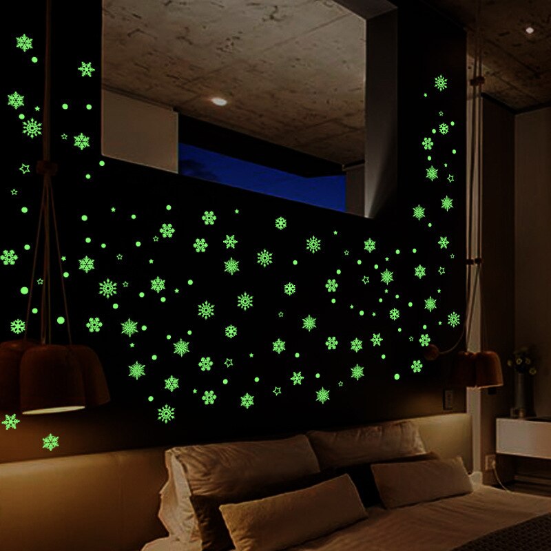 3D Bubble Lichtgevende Sterren Stippen Muursticker Kinderkamer Slaapkamer Home Decoration Decal Glow In The Dark Diy Platte Sneeuwvlok stickers