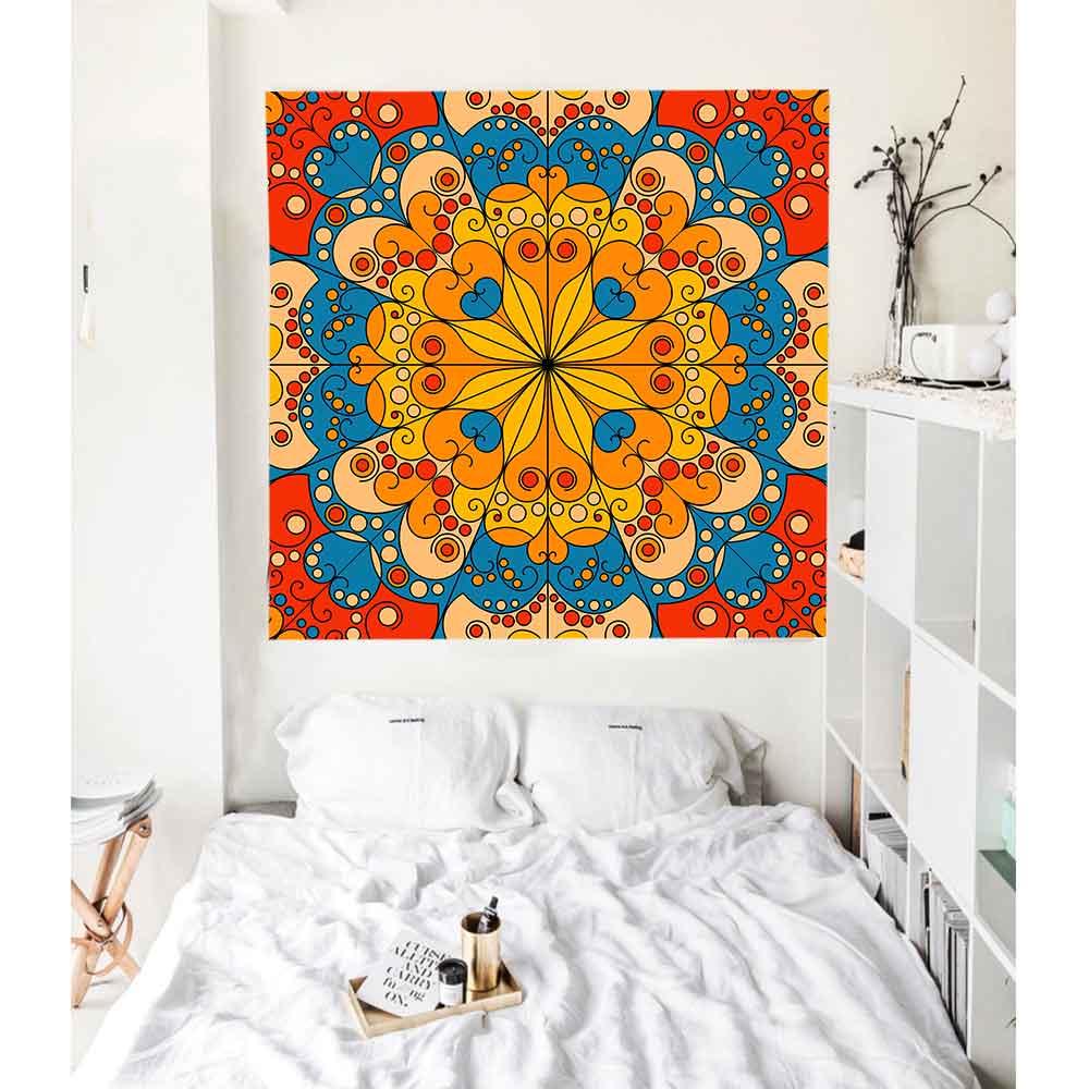 Simsant Mandala Tapestry Hippie Bohemian Galaxy Psychedelische Bloem Muur Opknoping Wandtapijten Voor Woonkamer Slaapkamer Home Decor