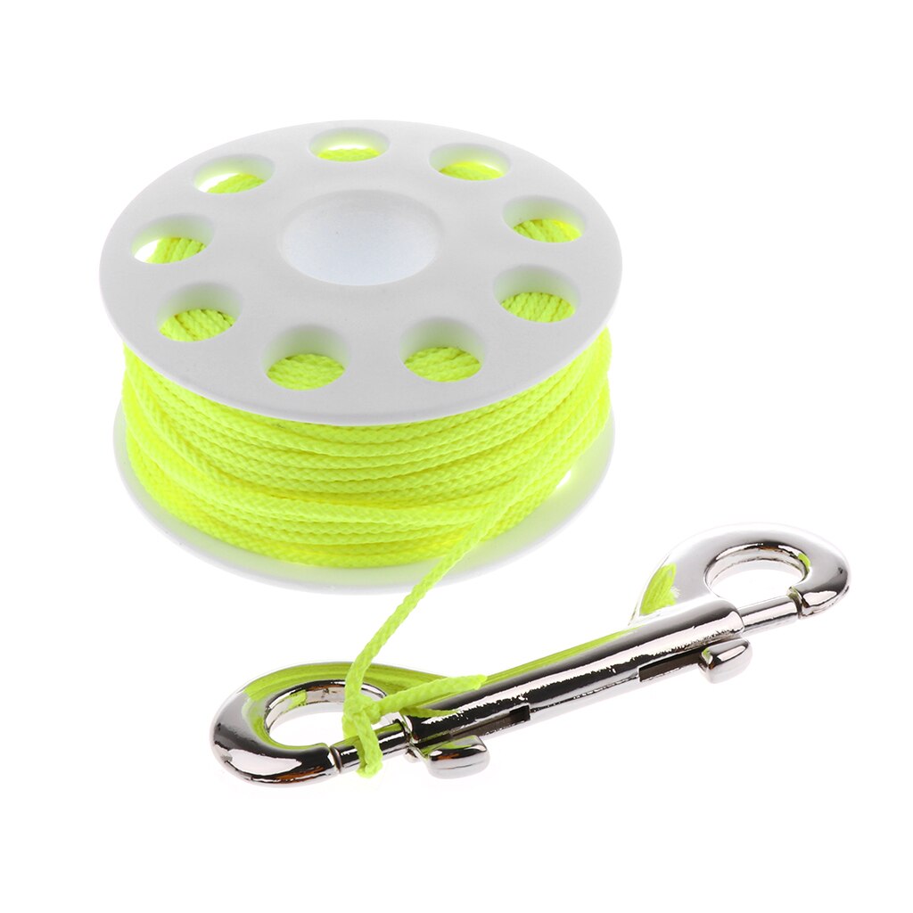 Lichtgewicht Plastic Duiken Snorkelen Wreck en Grot Vinger Spool 30m Guide Line Reel met Double Ended Bolt Snap