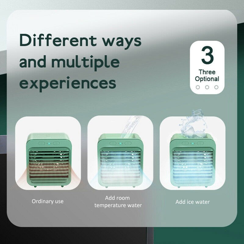 Portable USB Mini Rechargeable Water-cooled Air Conditioner Desktop Cooler Fan for Outdoor Home THJ99