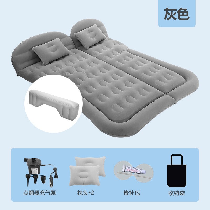 Universel SUV voiture voyage coussin de couchage voiture lit gonflable matelas d'air en plein Air Camping tapis enfant arrière échappement coussin voiture siège arrière: type3 SUV Grey