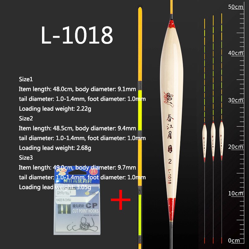 Reed Fishing Floats Fresh Water Buoy Hard Tail Bobber Flotador Sensitive Stable Boya Fishing Floats Tool Tackle Accessories: L-1018 3 pieces