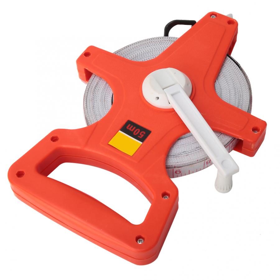 50m Thickened Hand Stainless Steel Open Reel Tape Measure Measuring Ruler Tools