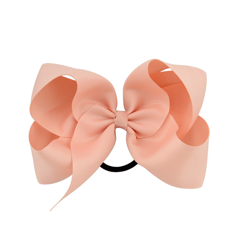 Lazos para el pelo de Color sólido de 6 pulgadas, gomas elásticas para el pelo, coleteros de goma para niña, accesorios para el cabello: Albaricoque
