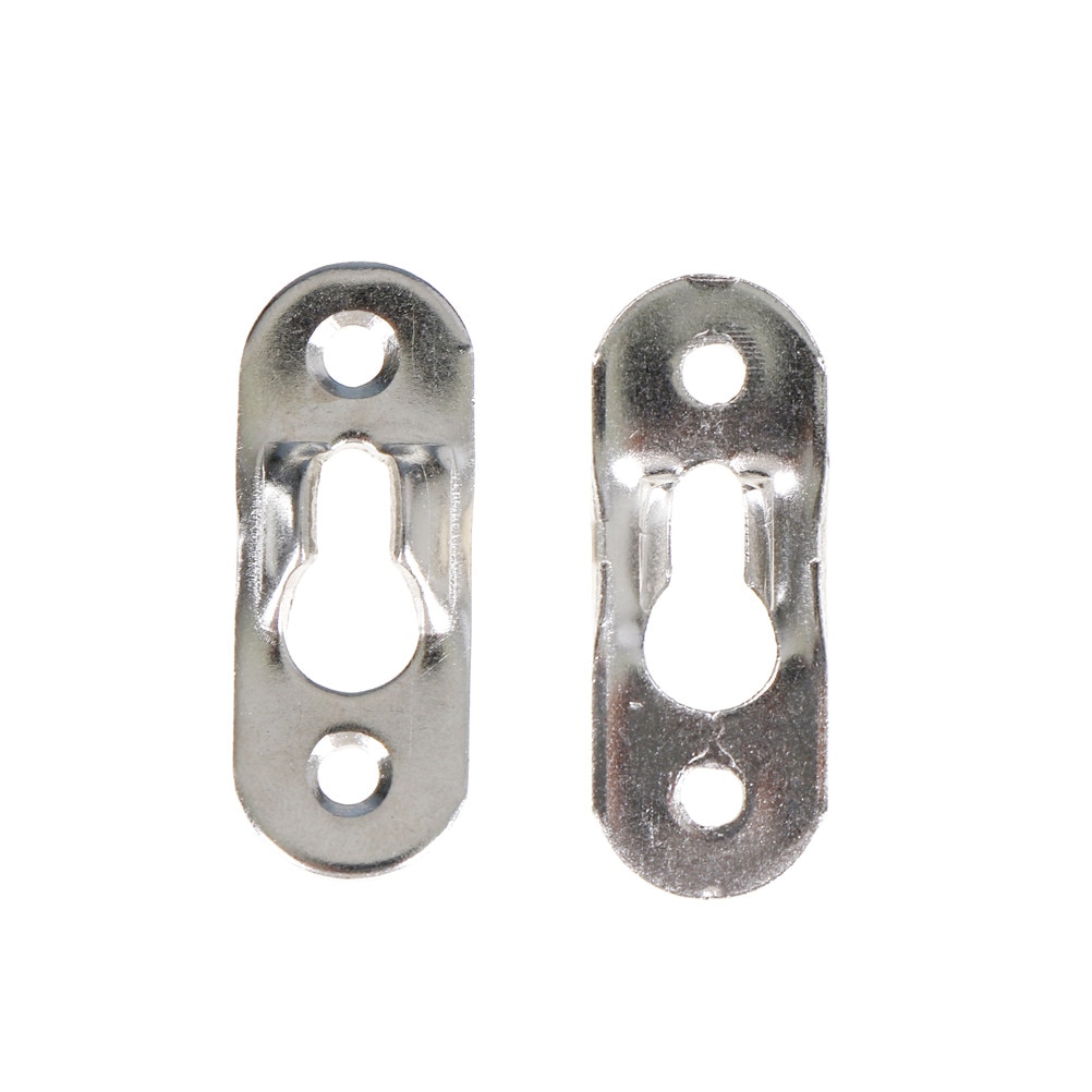 Perchas de Metal con forma de cerradura para cuadros, accesorios de sujeción para marco de fotos, muebles, armario, color plateado, 37x15mm, 20 unids/lote
