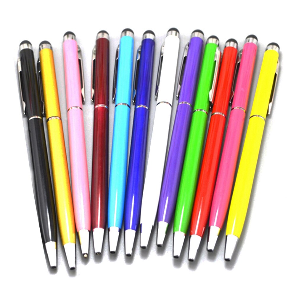 5pcs/lot 2 in 1 Touch Pen Aluminum Ball Pen with Capacitive Screen Stylus Pen for iPhone Samsung Mobile Phone