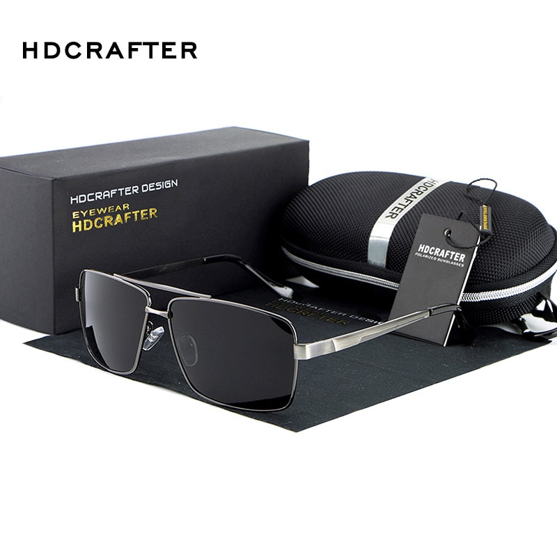 HDCRAFTER mannen Zonnebril Gepolariseerde Oversized Metalen Frame Zonnebril Voor Mannen Luxe Spiegel oculos Mannelijke