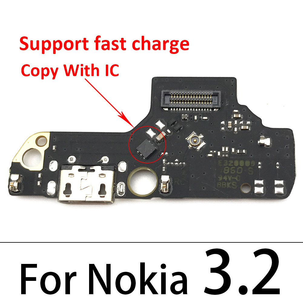 Type-C USB Charging Port For Nokia 6 7 plus 5.1 6.1 7.1 8.1 Plus X5 X6 X7 5.3 3.2 Dock Connector Flex Cable Board Ribbon: 3.2 Copy With IC
