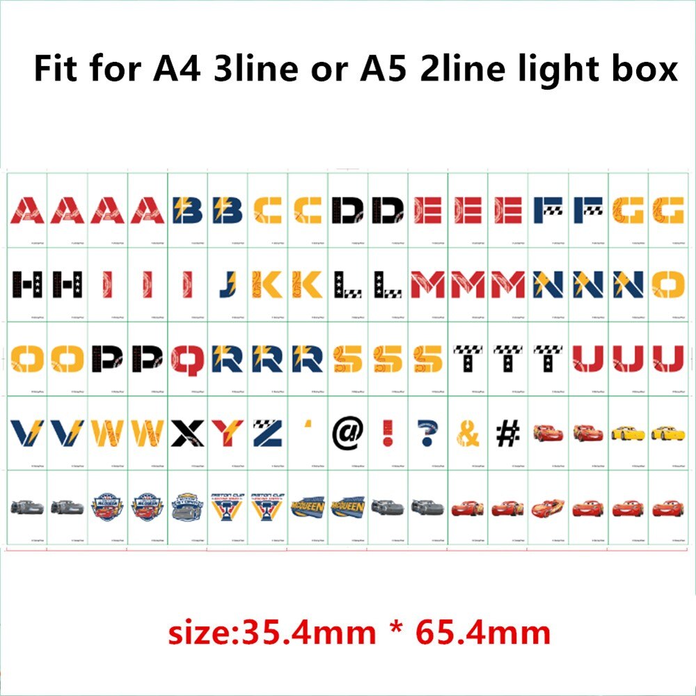 Totaal Cinema Lightbox Letters Voor A4 A5 Lichtbak Diy Verlichting Home Decor Wieden Kaarten Borden Nummers Een Verscheidenheid van Stijlen: Cartoon letters set