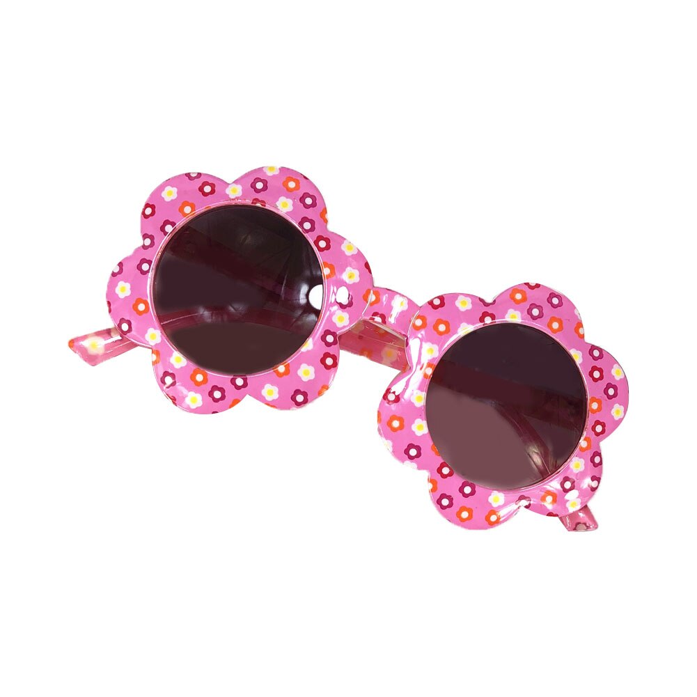 Gafas de sol para niños, lentes de sol infantiles de estilo Rural con estampado de flores, redondas, a prueba de sol, resistentes al desgaste,: E