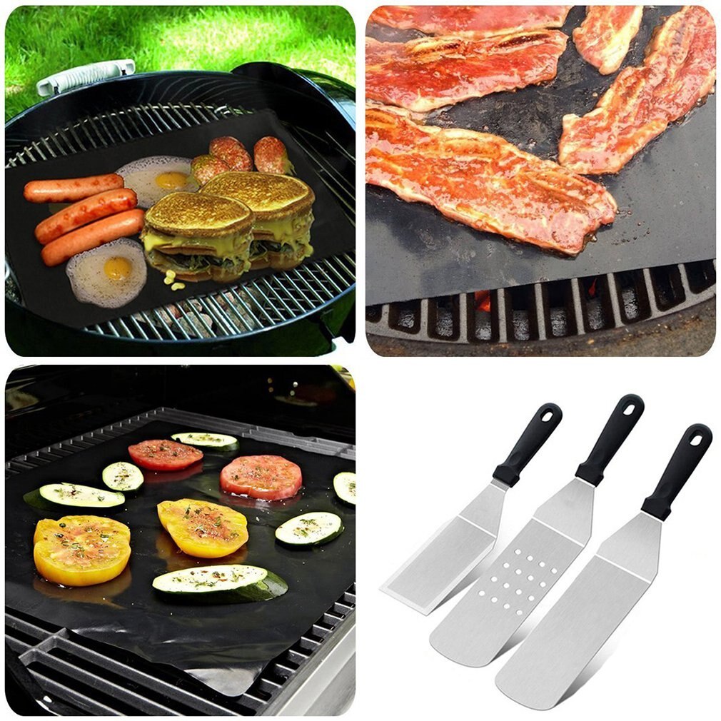 -Selling 3/6 Pcs Outdoor Stainless Steel Barbecue Tool Set Combination Barbecue Spatula Grill Spatula Bbq Grill