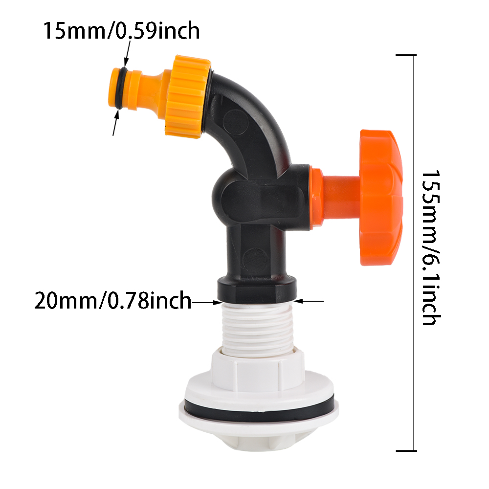 Bulkhead Fitting Double Threaded Bulkhead Water Tank Connector for Rain Barrels Aquariums Water Tanks Tubs Pools: WHITE