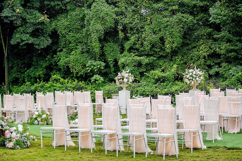 2 stk organza noeud de chaise mariage hvid lyserød baby shower fødselsdagsfest banket rustik bryllup stol skærme indretning 260 x 160cm