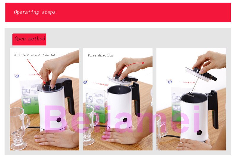 BEIJAMEI Electric Milk bubble machine automatic Frother Foamer Small Foam Maker Warmer