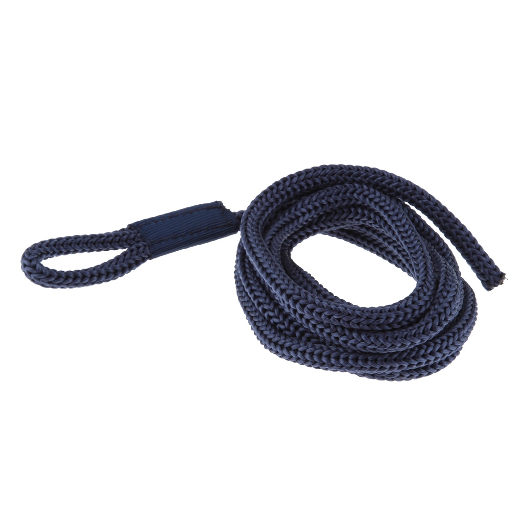 Ligne de quai en Nylon tressé bleu | Ligne d'amarrage de bateau blanche de 1/4 pouces X 5 pouces