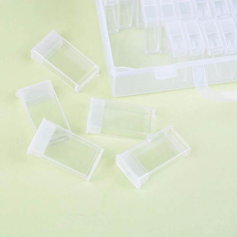 64 Lattice Transparent Plastic Storage Box 64 Grid Jewelry Drill Storage Box Diamond Embroidery Diamond Painting Tool