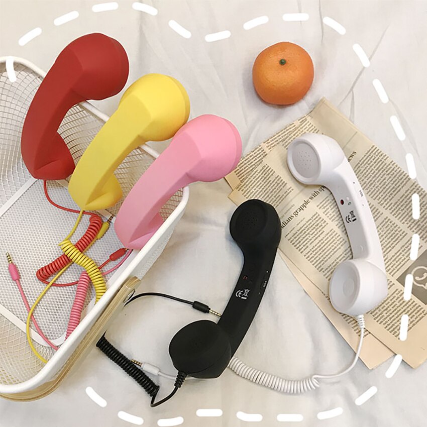 praktisch Hörer, retro Telefonhörer Einstellbarer Lautstärke Empfänger MIC Mikrofon 3,5 MM für Handys, Computer