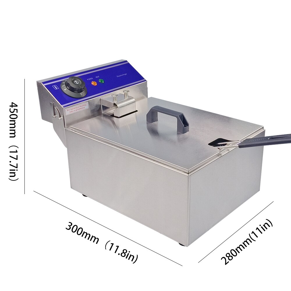 Home Use Electric Deep Fryer Multifunctional Household Commercial Stainless Steel Grill Frying Pan French Fries Machine