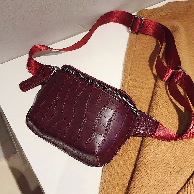 LYKANEFU, bolsos de estilo Retro para mujer, riñonera de , riñoneras, bolsos de cinturón para mujer, bolso de pecho para mujer, bolso de hombro, monedero: Wine Red