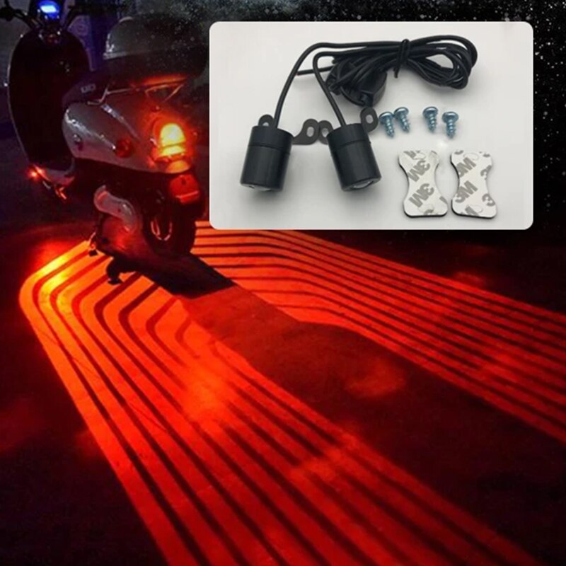 Moto lumière Moto Flexible ange aile lumière LED Moto lampe décorative bande lampe pour vélo Moto accessoires: red