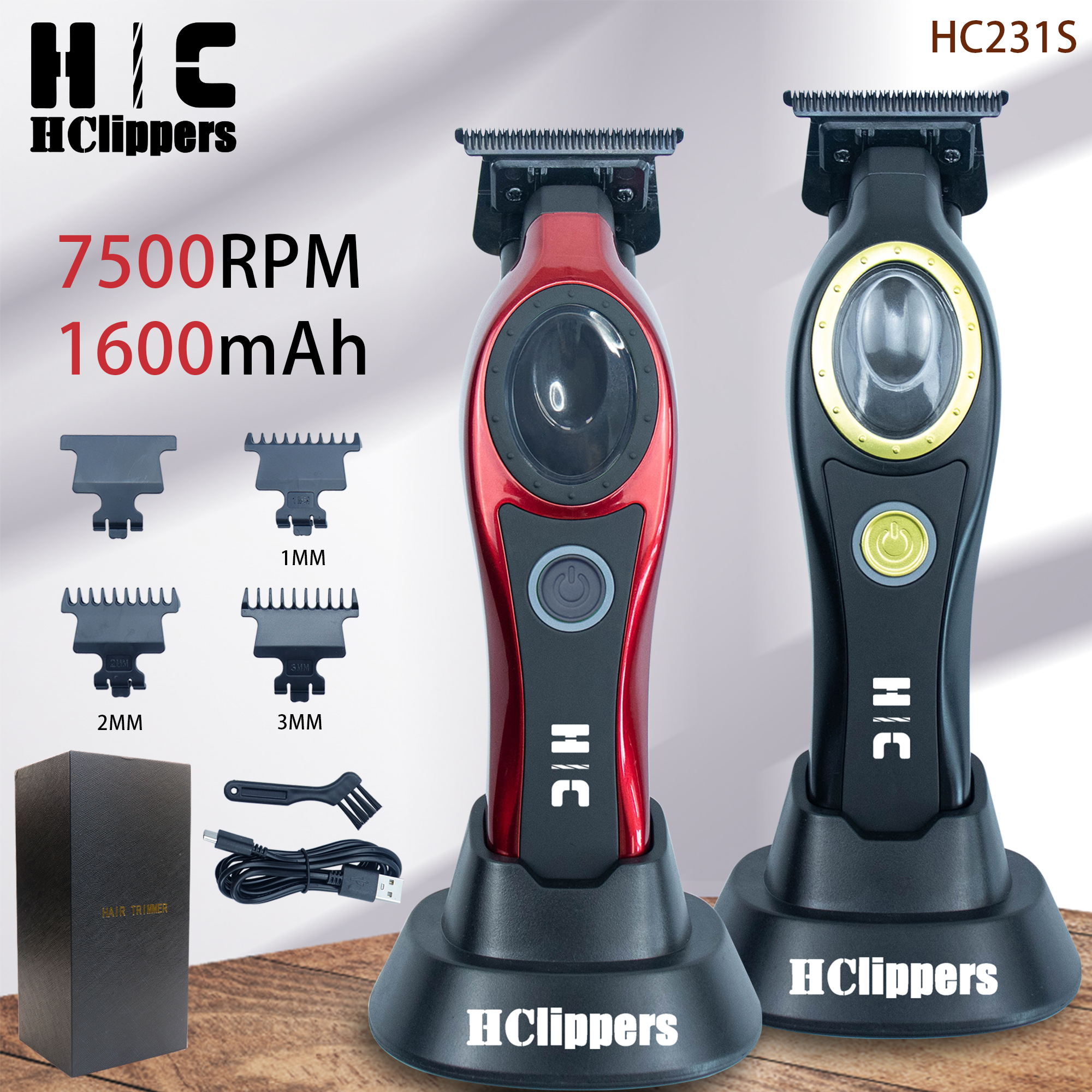 HClippers Barber Hair Trimmer Men's Electric Hair Clipper with DLC Coating Blade for Hair Styling Trimmering HC231S