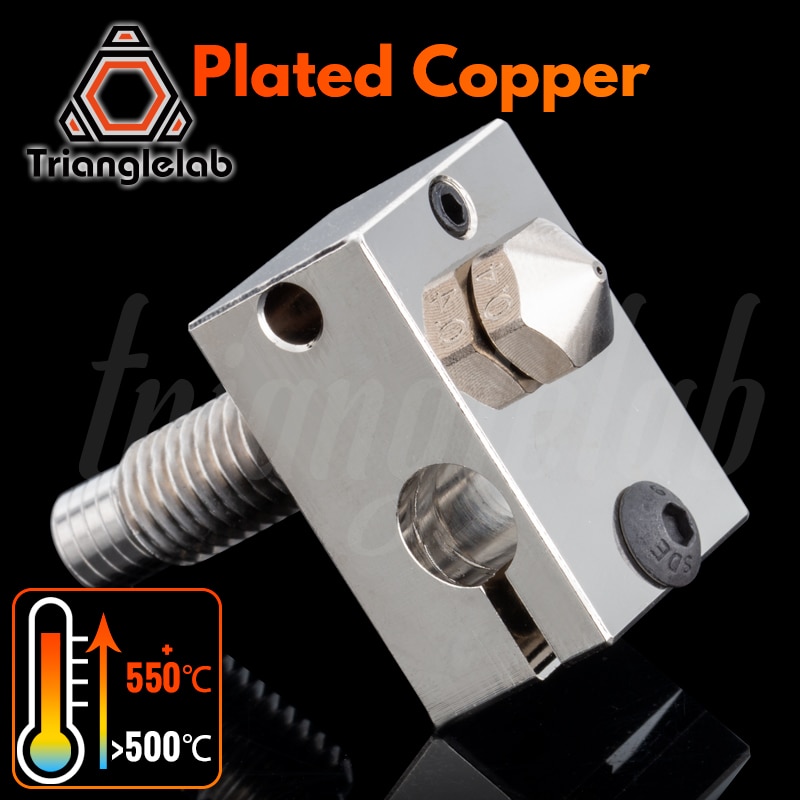 Trianglelab V6 Überzogene Kupfer Hotend Hohe temperatur Düse wärme Block wärme Pause Kühlkörper für PETG spähen PEI ABS Kohlenstoff faser
