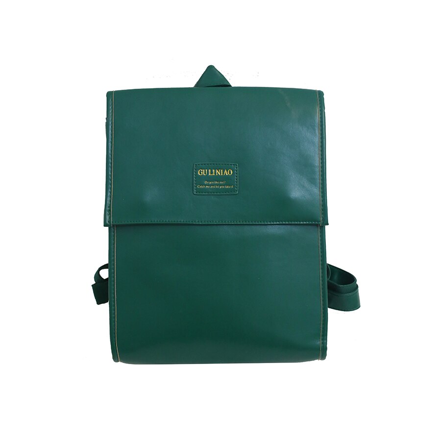 Koreaanse Stijl Rugzak Pu Leer Tiener Meisje Schooltas Mode Grote Capaciteit Boek Tas Laptop Rugzak Mochila Feminina: green