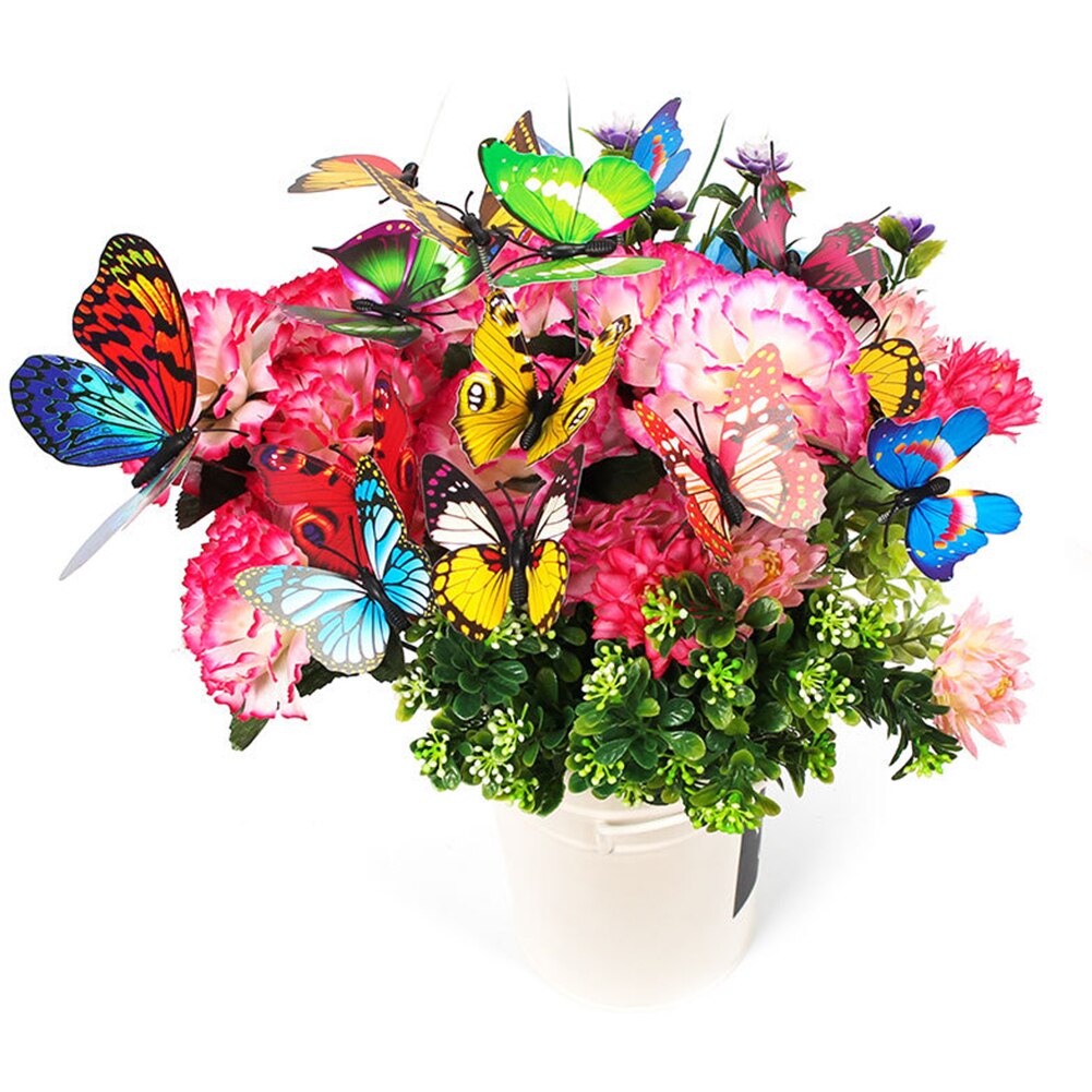 25 stuks/set vlinders plantenstokken kleurrijke vlinders plantenstokken voor buiten bloempotten decoratie