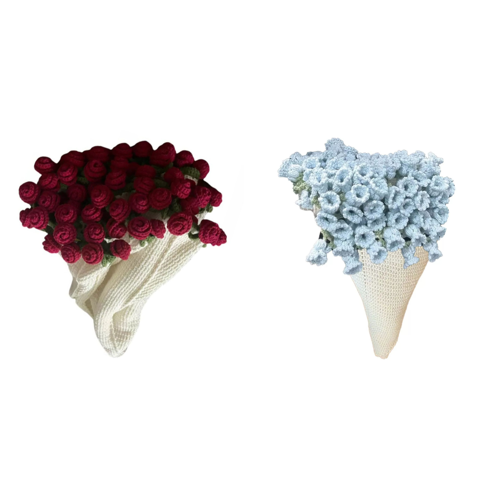 Couverture de Bouquet de fleurs, Bouquet de roses de la vallée, Kit de crochet, Bouquet de fleurs, couvertures tricotées, DIY bricolage: Argent