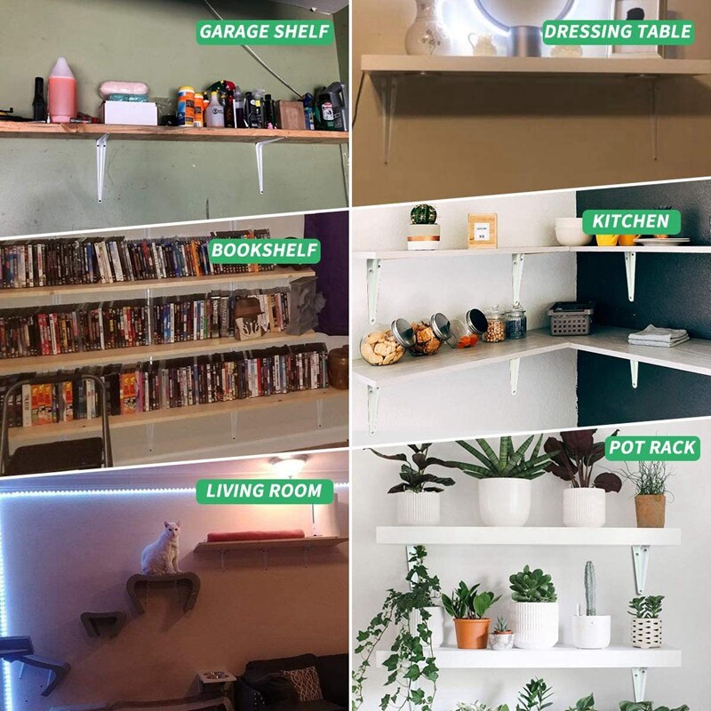 20 Pcs Wall Shelf Bracket L Bracket Angle Support Support, Metal Connection Angle Bracket for Hanging,5 x 6 Inch