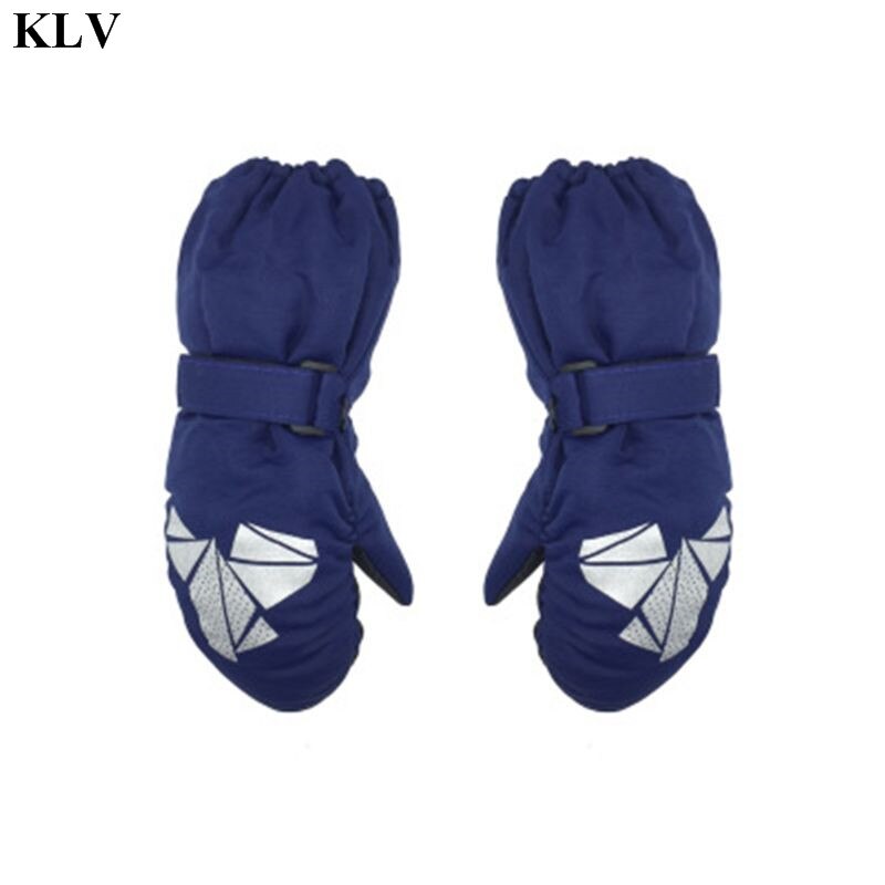 Klv Kinderen Winter Warme Handschoenen Jongens Meisjes Geometrische Print Dikke Winddicht Waterdicht Baby Wanten: D