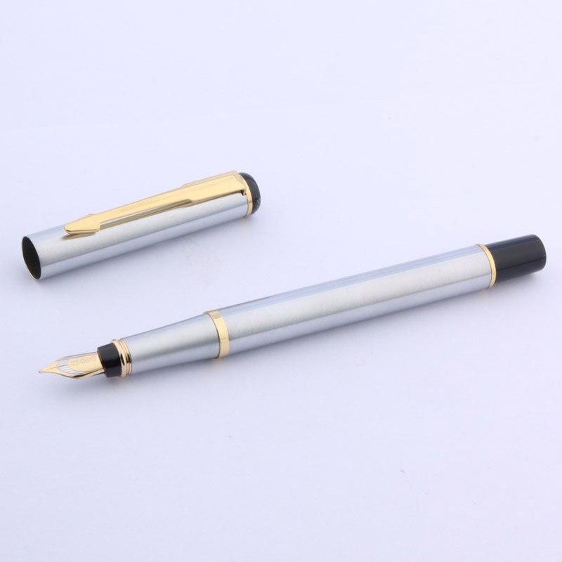 Baoer 801 Klassieke Pen Metal Black Rvs Golden M Vulpen Briefpapier Kantoor Schoolbenodigdheden