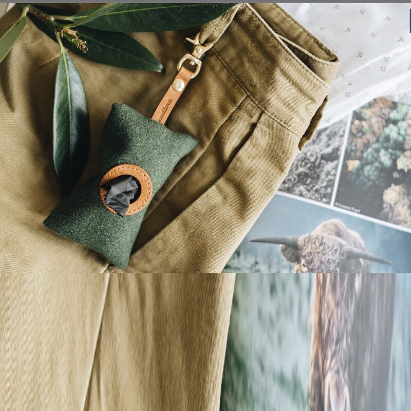 Outdoor Dog Toilet Bag Trash Bag Holder Dog Poop Bag Holder Felt Bag Pet Trash Bag Keychain Felt Toilet