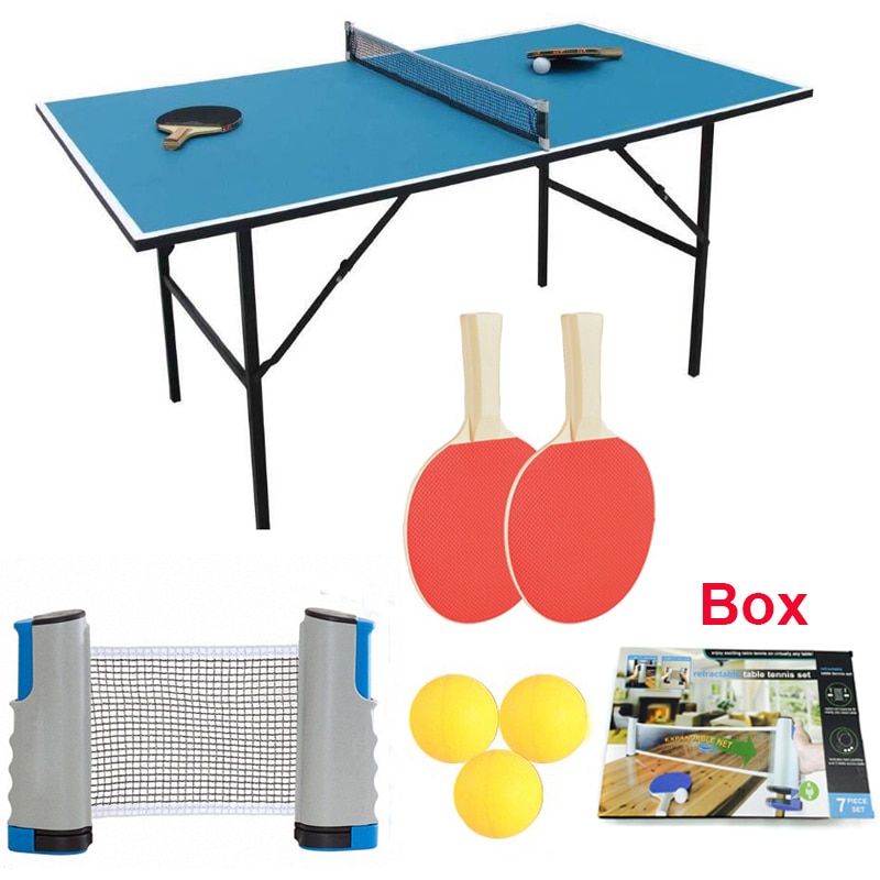 Raqueta de tenis de mesa, pala de Ping Pong de goma, juego de tenis de tabla deportiva portátil, red retráctil de 1,7 M para entrenamiento