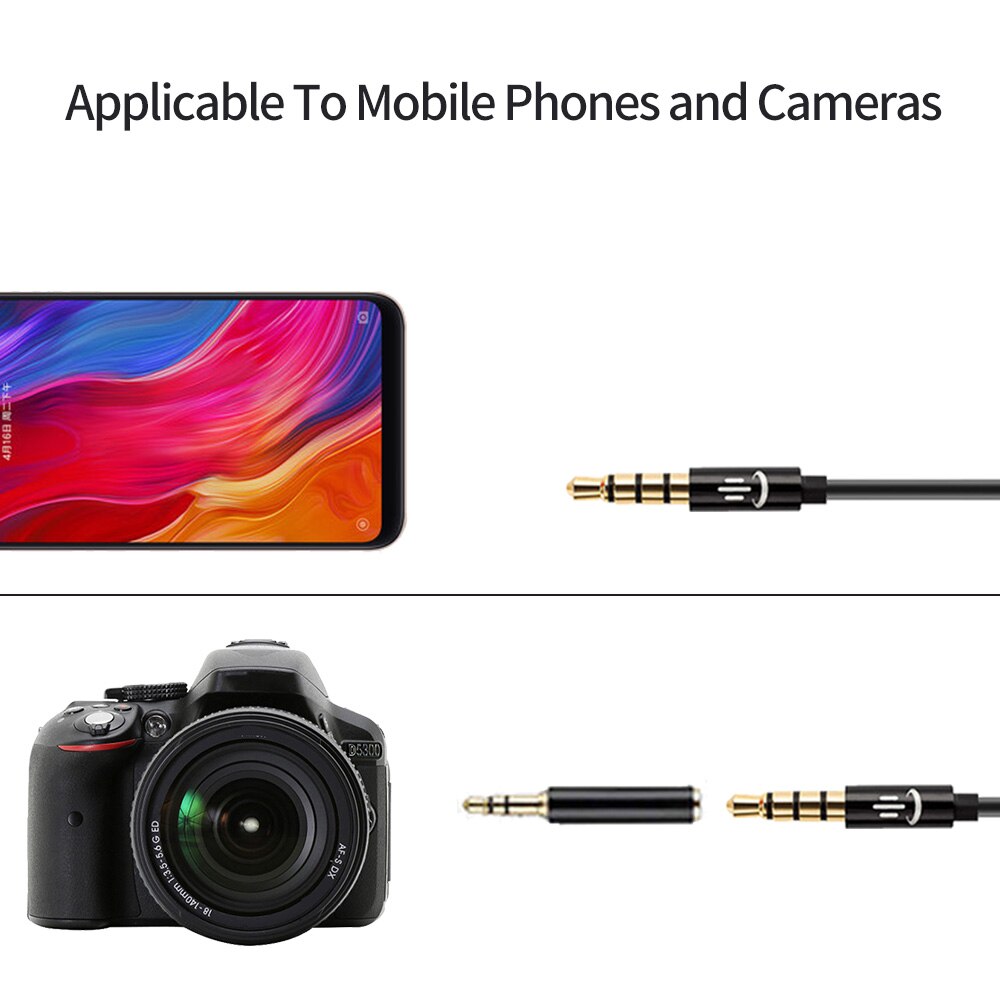 YICHUANG 3.5mm plug Microphone lavalier microfono YC-LM10 for recording Android Vlog Mic DSLR Camcorder Recorder