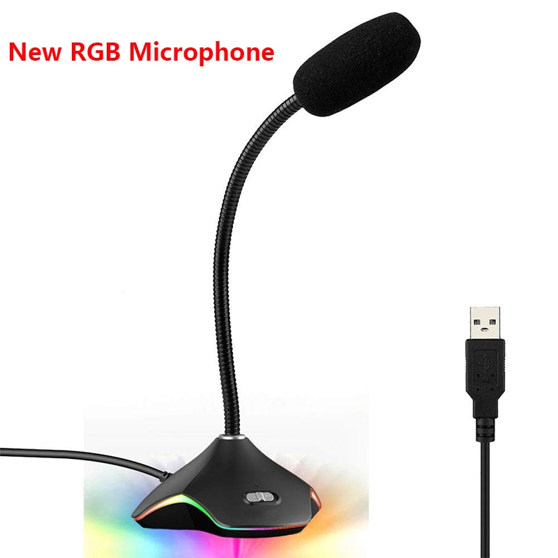 3.5mm/USB Plug Mini PC Microphone Studio Speech Mic Desktop Condenser Microphone Anti-noise Live Gaming Microphone Anti-noise
