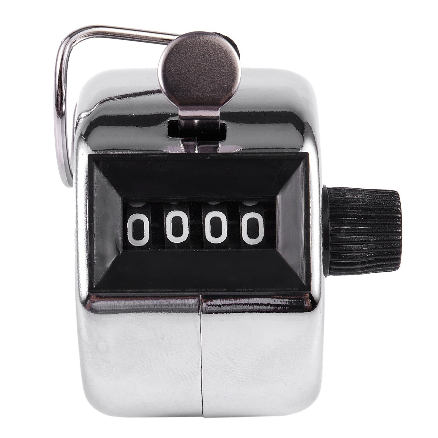 -4 Digit Number Clicker Golf Hand Tally Click Counter Silver: Default Title