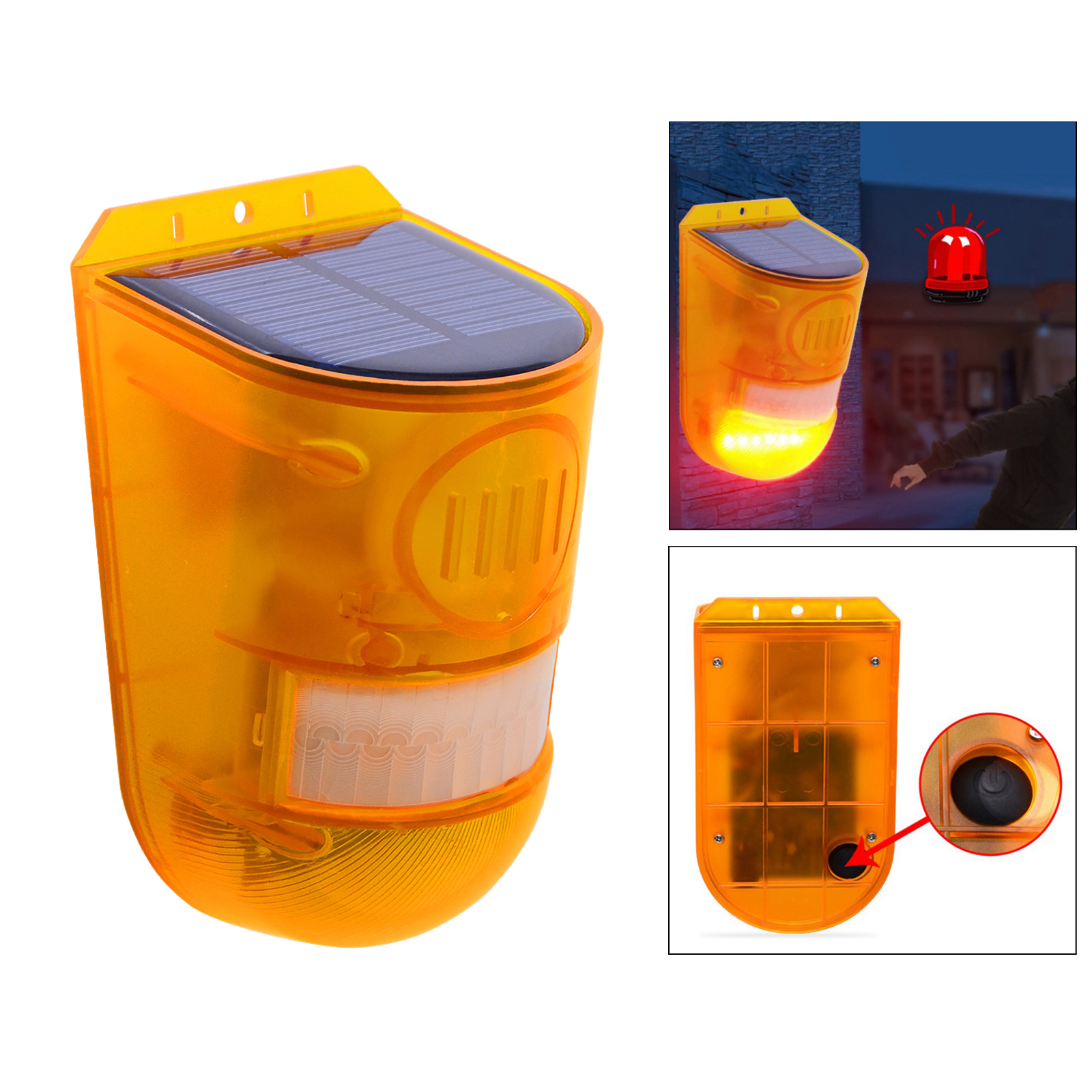 Solar Strobe Light Motion Detector Solar Alarm Light Sound Security Lamp