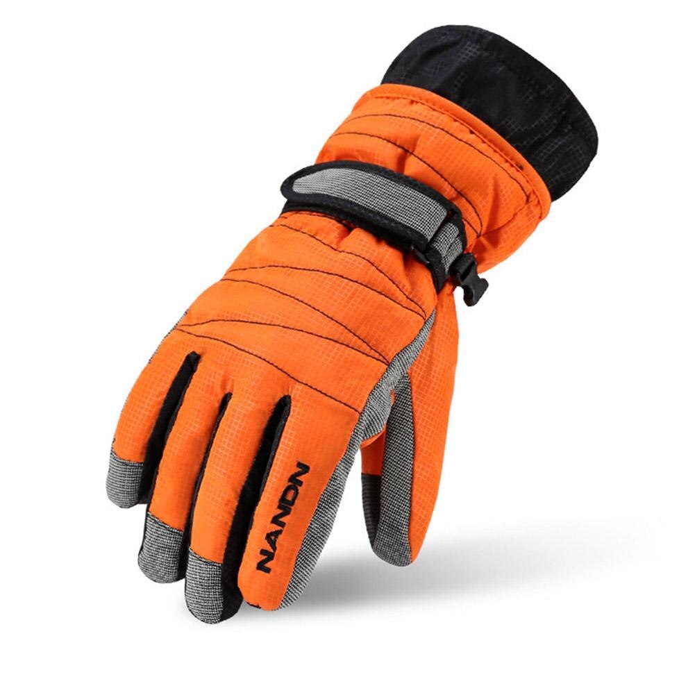 Unisexe hiver Tech coupe-vent imperméable gants temps Ski froid gant dans les mains coupe-vent gants: orange / XL