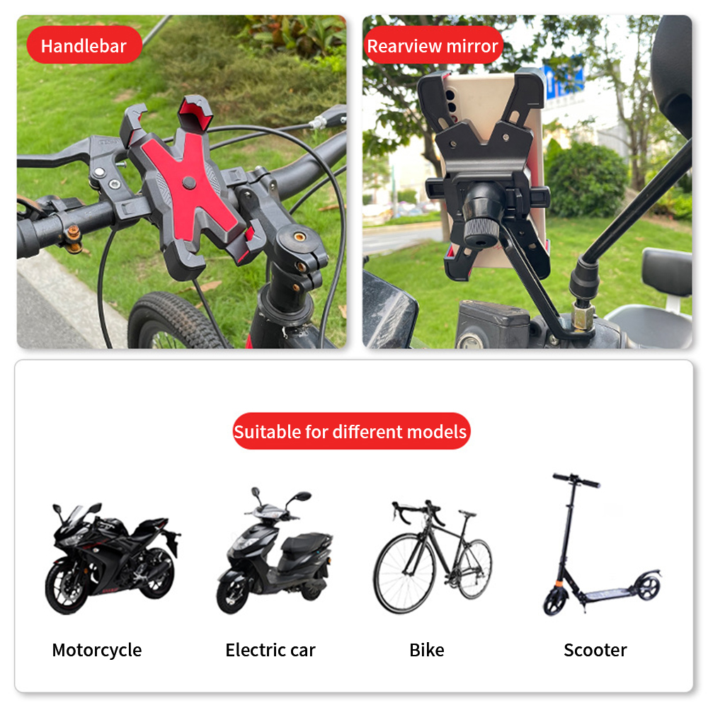 Bike Phone Holder Motorcycle Universal Bicycle handlebar Rearview Mirrors Bracket for 7.2 Inch Mobile Phone Stent Shockproof