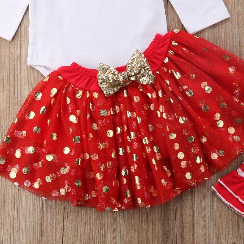 Nyfödd flicka julkläder set  my 1st julbyxor +tutu kjolar+ benvärmare kläder kläder