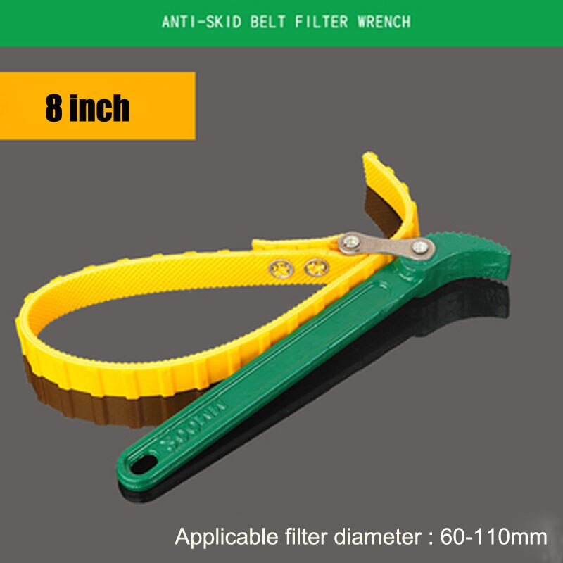 Universal Adjustable Car Engine Oil Filter Wrench Removel Tools Chain Grip Key Wrench Grip Spanner Plier Car Repair Tools: 8 inch belt type