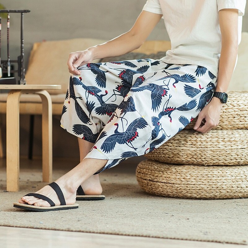 Online chiński sklep letnie spodnie Harem spodnie kimona Plus rozmiar luźne chińskie spodnie człowiek azjatyckie Streetwear Kimono spodnie FF2743