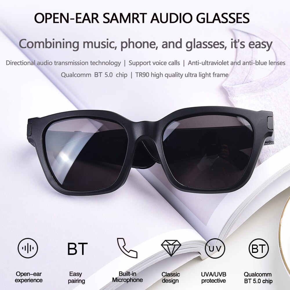 Smart Sunglasses Wireless BT 5.0 Headset Anti Blue-ray UV Protective Glasses Music Headphones Hand-free with Mic for outdoor