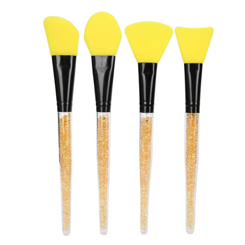 Gezichtsmasker Siliconen Borstel Siliconen Nail Art Borstel Draagbare Diy Make Facial Masker Borstel Roeren Tool: YELLOW
