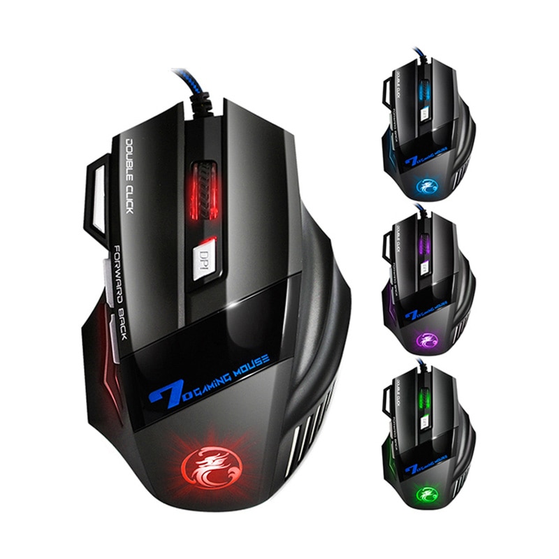 Tri-kleur USB Bedraad LED Backlit Laptop Computer Gamer Toetsenbord Muis Combo Optische Pro 7 Knoppen 5500 DPI Gaming muis