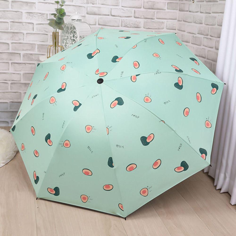 Sombrilla plegable impermeable con estampado de zanahoria/aguacate/Marguerita, Anti UV, resistente al viento, portátil, de tela con revestimiento negro, para el hogar