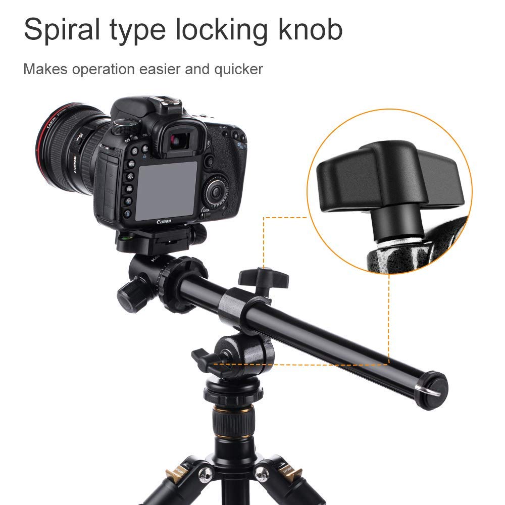 K &amp; F CONCEPT colonna centrale multi-angolo girevole in lega di magnesio rotazione omnidirezionale a 360 gradi per treppiedi scatta video