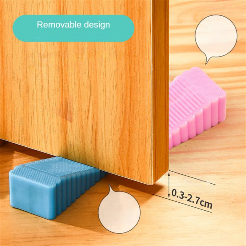 Safety Silicone Door Stop Stoppers Block Wedge Doorstops Door Stopper Home Office Door Rear Retainer Anti-collision Stop