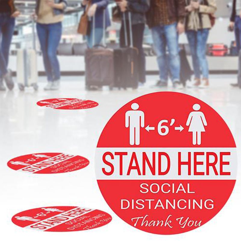 Sociale Afstand Wachten Hier Staan Hier Houden 6ft In Tussen Afstand Marker Floor Decal Voor Sociale Afstand